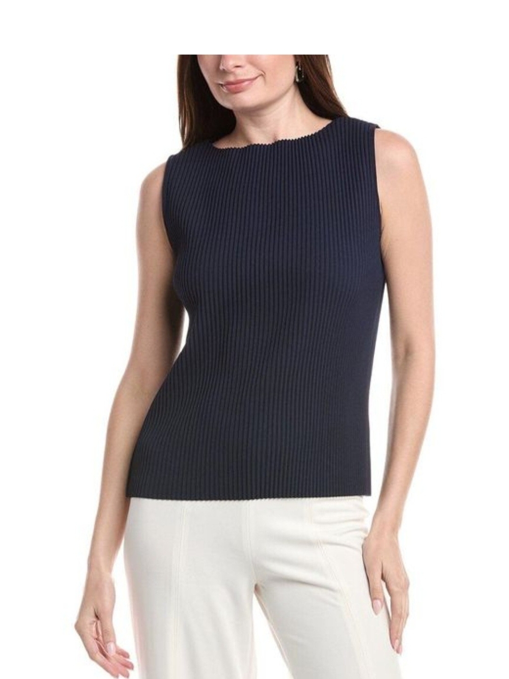 J.McLaughlin Size XS Sleeveless Ribbed Knit Tank Top - Navy